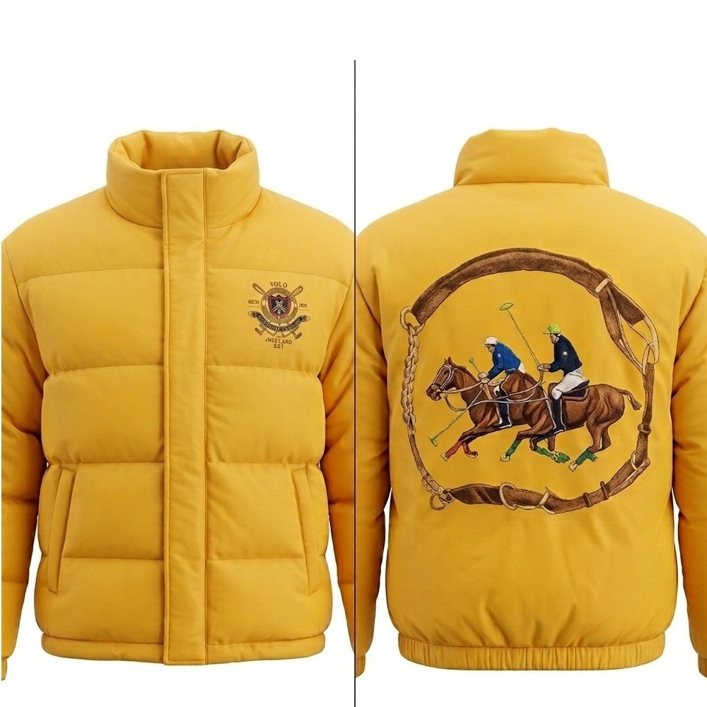 Polo Ralph Lauren Equestrian Logo 90% Duck Down Puffer Jacket Men M /Women‎ L/XL